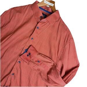 Designer Brand AVENUE 21 Button Sport‎ Shirt Rust Red Cotton MEN'S 2XL MSRP $145